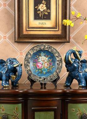 大象摆饰招风财水象乔迁居客茶几电视柜摆设MYA开 新业结婚礼品摆