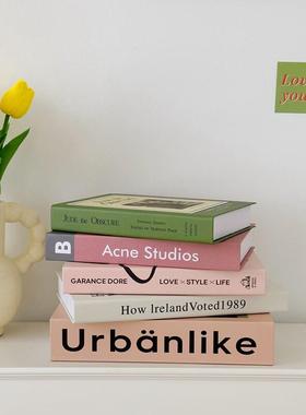 ins风英文假书摆件简约仿真书北欧装饰道具书创意客厅书柜摆设
