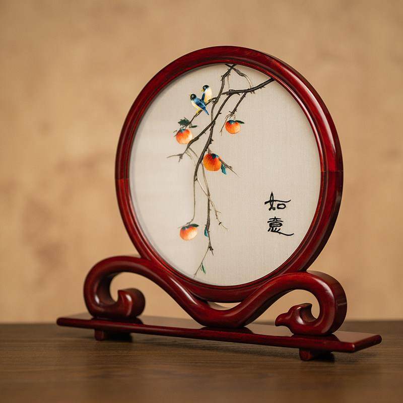苏州刺绣摆件双面绣创意新中式装饰台屏桌面摆台绣美国风商务礼品,淘宝优惠券,粉丝福利购,淘宝优惠卷
