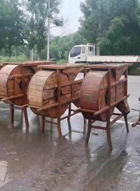 民俗复古老物件谷风车老旧农村农具风车稻谷脱皮机老扇车装饰摆件