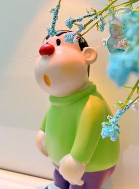 胖虎歪头潮玩落地大摆件存钱罐客厅电视柜沙发旁边现代桌面装饰品