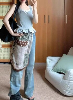 美式复古棕色丝巾皮带女新款早秋配裤子腰带设计感腰链绑带配饰品