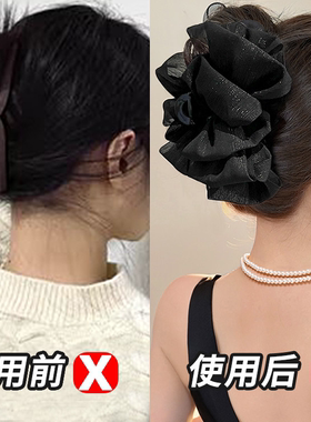 名狐网纱蝴蝶结大号鲨鱼夹