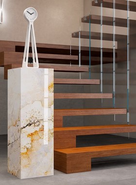 客厅办公室大理石摆件底座酒店会所落地装K饰台工艺品雕塑岩板基