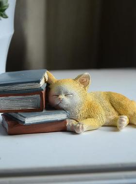 创意猫咪摆件个性时钟装饰仿真动物可爱生日礼品送女生男友情人节