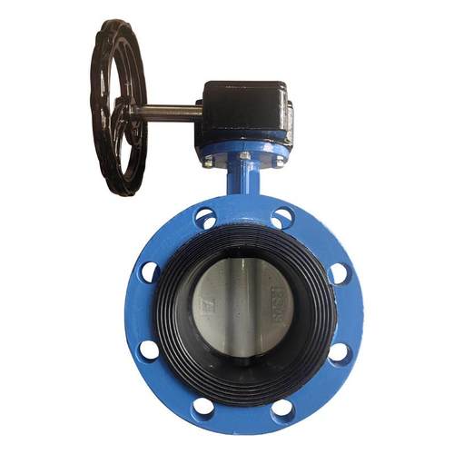 法兰蝶阀D341X-10/16Q 涡轮手动球墨铸铁板软密封蝶阀消防水用 - 图3