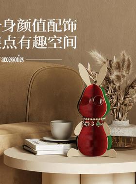 十八纸桌面摆件创意设计兔子玩具圣诞节时尚潮玩装饰文创礼品送礼