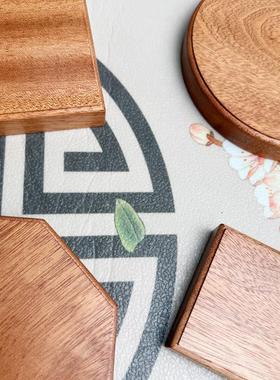 非洲沙比利乌檀木实木正方形底座鱼缸摆件盆景佛像瓷器工艺礼品摆