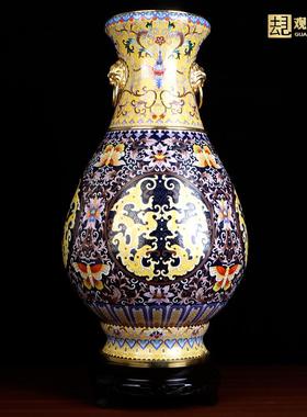 景泰蓝大花瓶摆件蟠螭纹美满如意尊霍铁辉作品工艺品摆件商务礼品