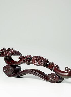 黑檀木雕刻如意摆件中式实木客厅装饰木质工艺品摆设乔迁新居礼品