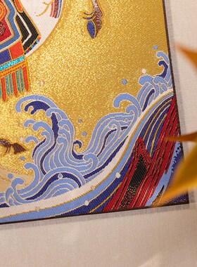 南京云锦手工非遗马当先饰卷轴挂画客厅书房送朋友送同事