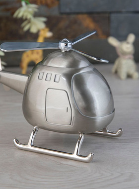 创意直升机存钱罐 金属飞机零钱罐 储钱罐 装饰摆件儿童节日礼品