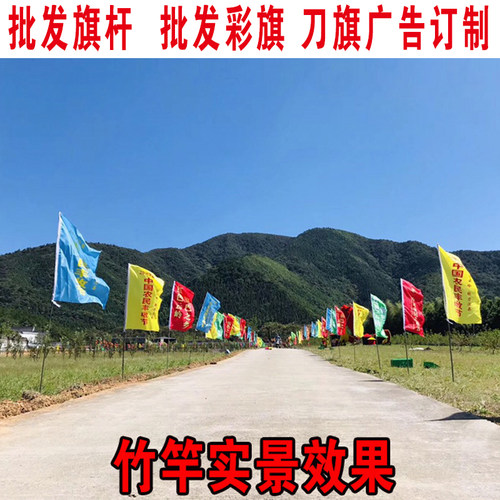 彩旗定制刀旗带杆户外中国交建能建电建石油插旗广告旗帜印字定做红旗批发宣传旗子固定3米2米竹竿不锈钢旗杆 - 图2