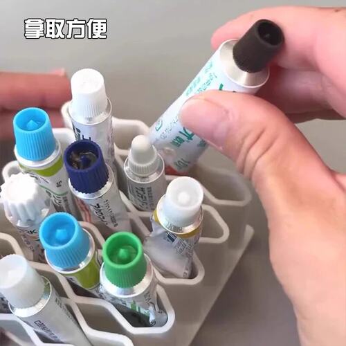 桌面药膏收纳盒软膏分格整理神器多功能家用管状小药膏分类置物架 - 图1