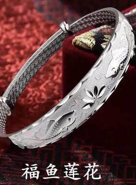 【现货】S999纯银手镯女手链银送妈妈送情人送女友百搭礼物