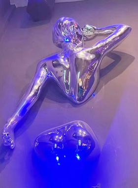 电镀穿墙人物玻璃钢雕塑壁饰酒吧健身房KTV图书馆墙壁挂装饰摆件