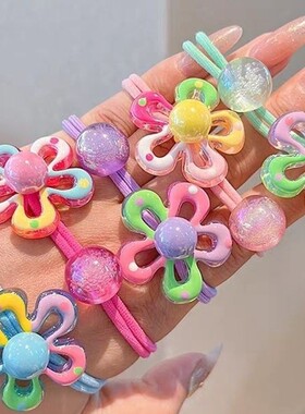 儿童可爱彩色花朵皮筋扎头发不伤发小女孩头绳2026新款高弹力发圈