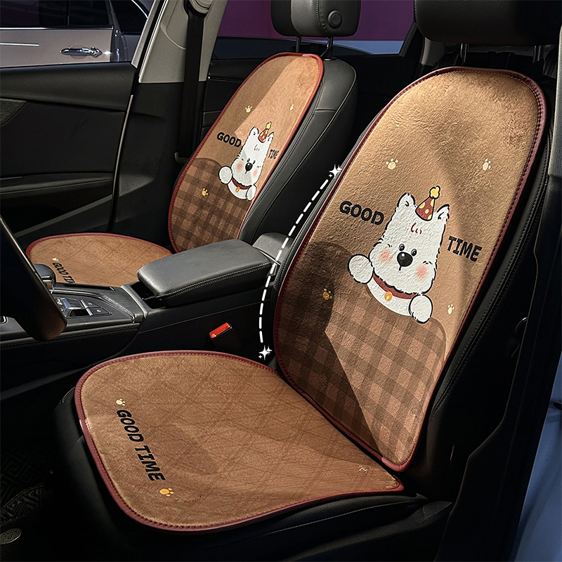 汽车坐垫冬保暖毛绒短毛卡通可爱女士坐座垫单片后排2025新座椅套