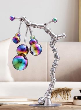 北欧高档招财树桌面电视柜旁金属摆件客厅玄关办公室乔迁家居好物