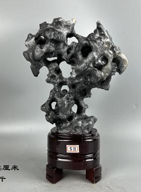 中式太湖石原石头摆件 家居会所玄关装饰奇石观光石 自然石景观石