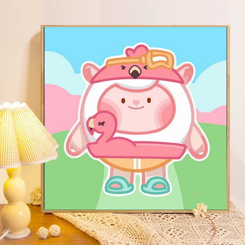 蛋仔派对新款dondon羊数字油画di手工涂色涂鸦装饰油彩画,淘宝优惠券,粉丝福利购,淘宝优惠卷