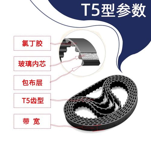同步带 T5-720/740 同步皮带 橡胶工业传动带 齿距5mm梯形 齿形带 - 图0
