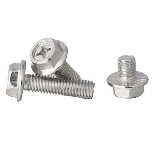 M4M5M6M8mm 304不锈钢十字法兰螺丝外六角法兰面螺栓防松防滑螺钉 - 图2