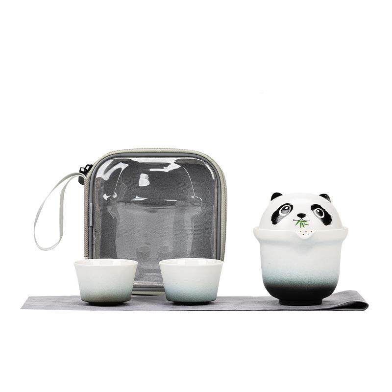 Panda hand-caught travel tea cup tea set tea cup hn-xm005 portable storage pot set O-pack fast customer opening business
