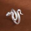 S925 sterling silver snake-shaped ring plain silver craft opening niche design women's light luxury simple style twelve zodiac snake