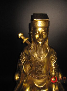 包邮吕洞宾像吕纯阳八仙像纯铜神佛像 桌面人物艺术纯铜摆件