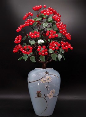 天然水晶发财树红玉髓招财客厅酒柜玄关装饰公司开业乔迁新婚送礼