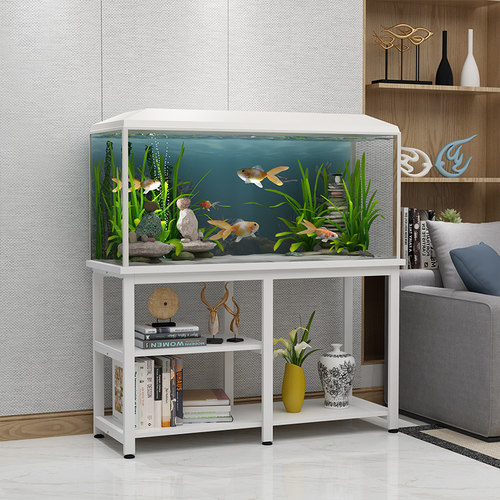 北欧实木铁艺鱼缸架子底架底座底柜鱼缸桌玄关桌客厅简约鱼缸柜 - 图1