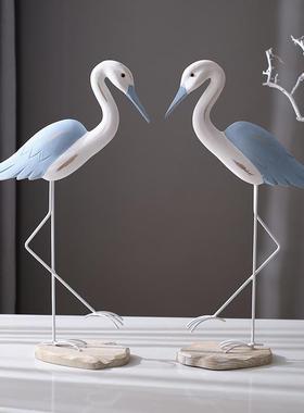 地中海风格海鸟摆件装饰品复古桌面摆台海鸥玄关电视柜家居摆设