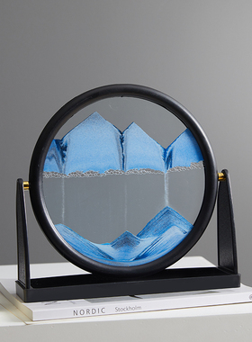 创意翻转流沙画艺术沙漏客厅办公室装饰乔迁新居礼品