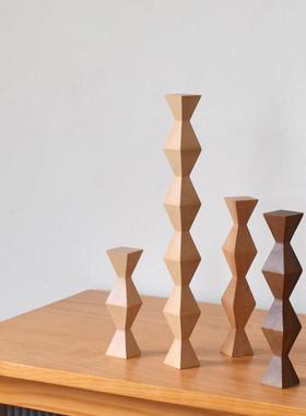 象有形/无尽之柱布朗库西抽象实木北欧风几何装饰艺术品桌面摆件