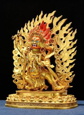 奥斯特全鎏金金刚手室内家居精工青铜雕刻金刚手菩萨青铜饰品