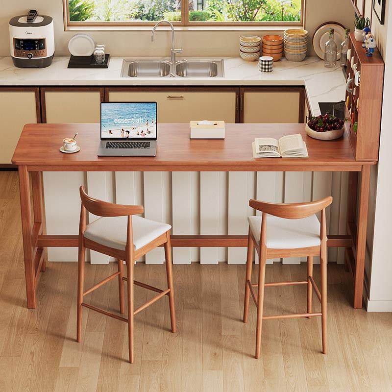 实木吧台桌家用高脚桌客厅隔间长条窄桌阳台简约休闲 靠墙桌椅组,淘宝优惠券,粉丝福利购,淘宝优惠卷