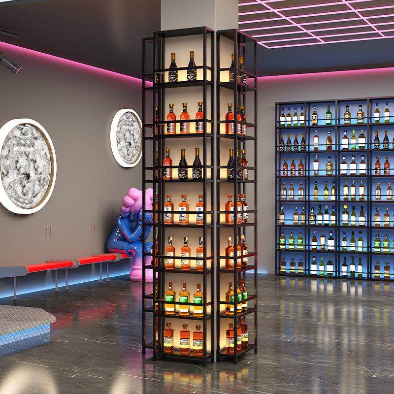 铁艺发光酒架置物架创意饭厅清酒吧吧台酒柜烧烤店酒架展示架定制,淘宝优惠券,粉丝福利购,淘宝优惠卷