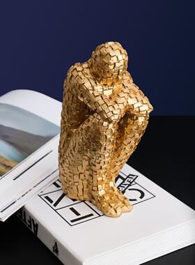 休闲现代创意人物石膏雕塑装饰品家居客厅酒柜装饰办公室桌面陈设