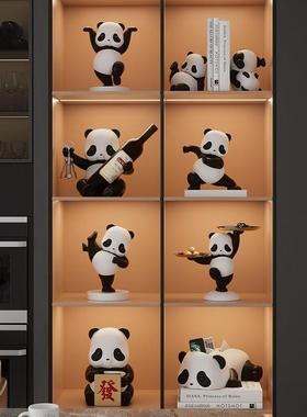 现代简约熊猫书挡摆件家居玄关书架客厅酒柜办公室轻奢装饰品礼物