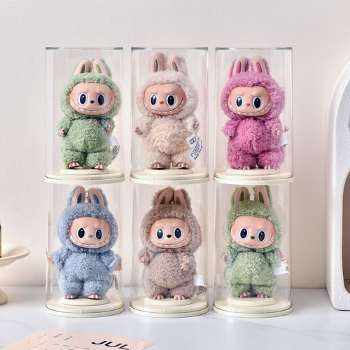 宅萌labubu展示盒子单个适用于泡泡玛特拉布布盲盒收纳展示架 - 图0