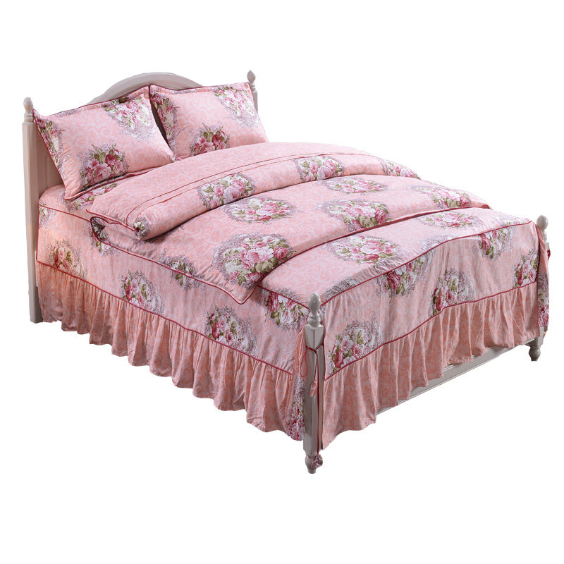 四件套全棉床裙夹棉加厚床罩纯棉加大床婚庆床品套件1.5/1.8床,淘宝优惠券,粉丝福利购,淘宝优惠卷