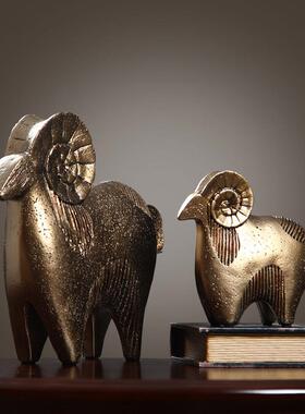 装饰摆饰家居饰品招财绵羊客厅酒柜玄关装饰品摆设工艺礼品摆饰结