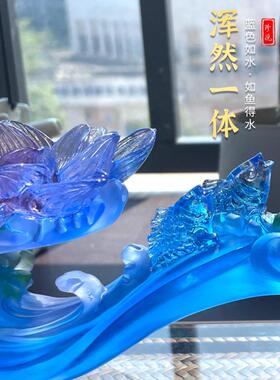 釉面玉如意饰品客厅新中国风入口酒柜办公室财富高档装饰小饰品