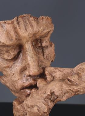 0亲吻泥塑摆件家居饰品树脂工艺品摆件酒柜玄关客厅卧室装饰摆件