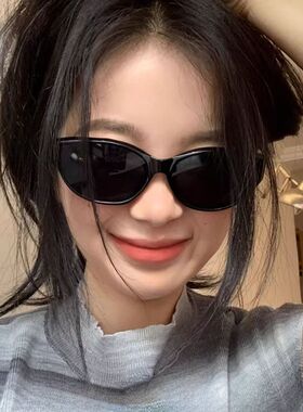 黑色猫眼墨镜女高级感辣妹风太阳镜2025新款女方圆脸眼镜防紫外线