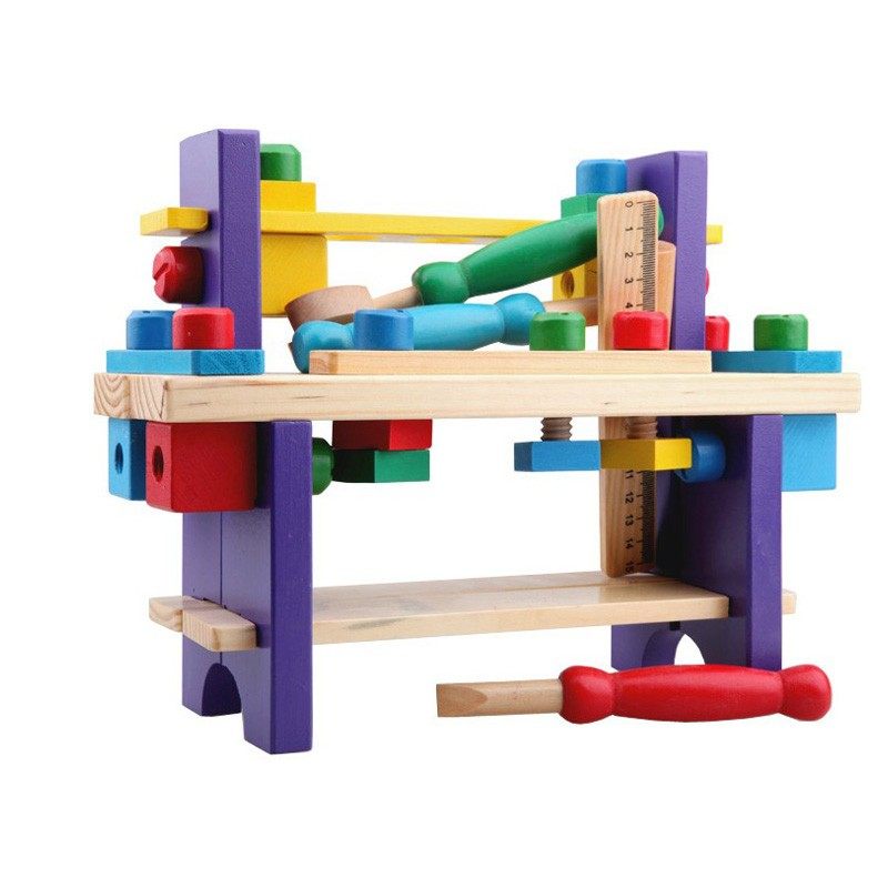 仿真木质维修工具台儿童拆装箱男孩益智木制拼装组合螺母玩具套装,淘宝优惠券,粉丝福利购,淘宝优惠卷