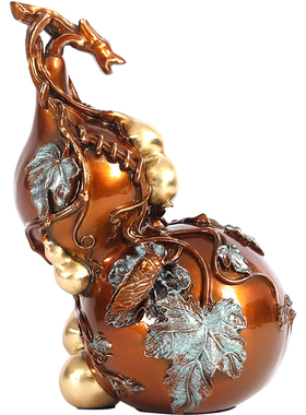 铜欣祥彩铜多子福禄葫芦摆件家居装饰品客厅玄关办公室桌面工艺品