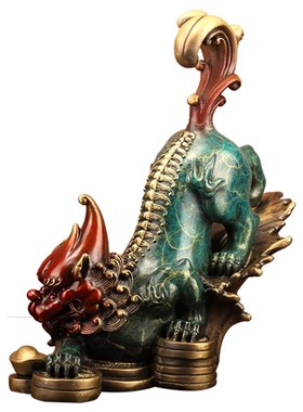 《财富满溢》纯铜貔貅大摆件一对招财聚财客厅家用办公室开业礼品