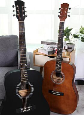 吉他民谣吉他41寸民谣木吉他椴木圆角缺角亮光哑光单板Guitar